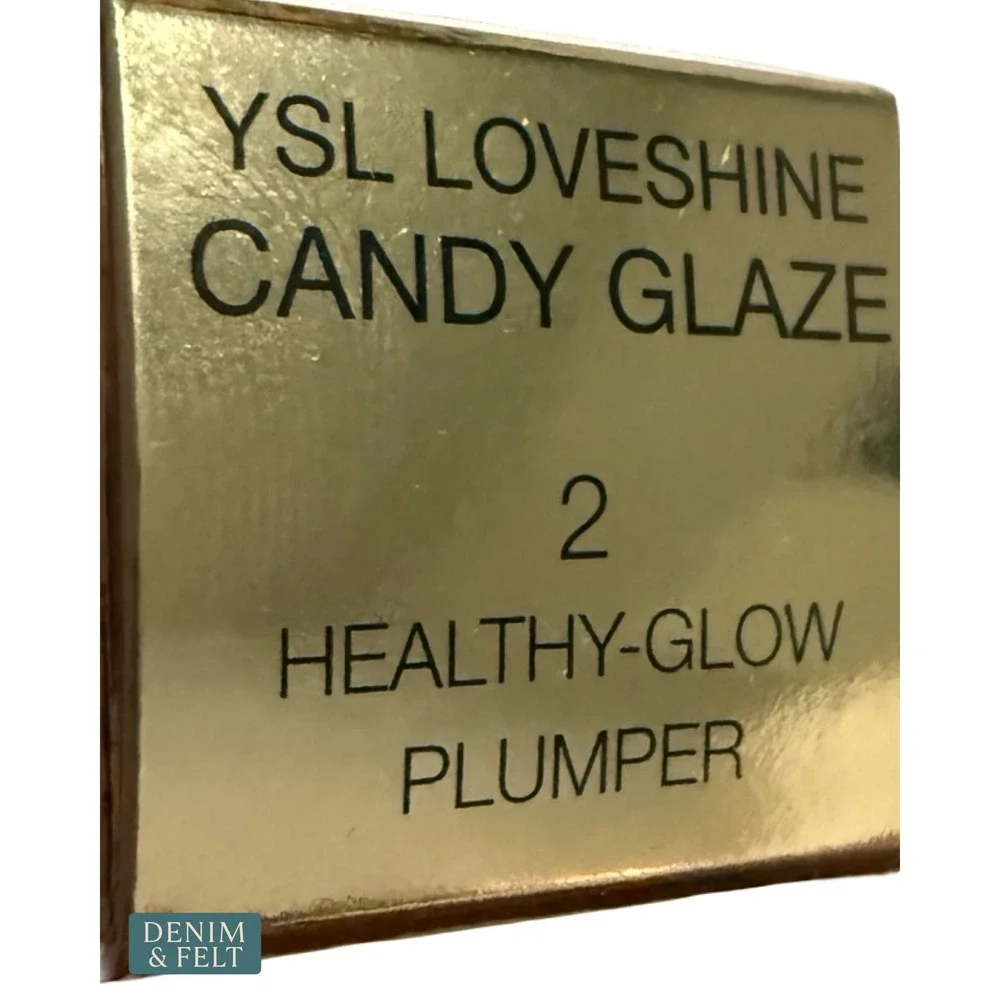 NEW YSL Loveshine Candy Glaze Lip Gloss Stick 2 Healthy Glow Plumper Gold LUXE